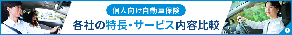 個人向け自動車保険 各社の特長・サービス内容比較